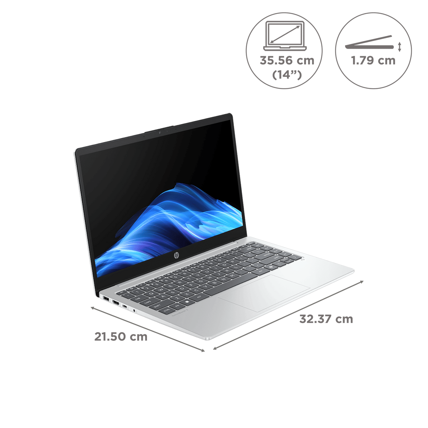 HP OmniBook 3 14-ha0000AU AMD Ryzen AI 5 Thin & Light Laptop (16GB, 512GB SSD, Windows 11 Home, 14 inch Full HD Display, Glacier Silver, 1.47 KG)