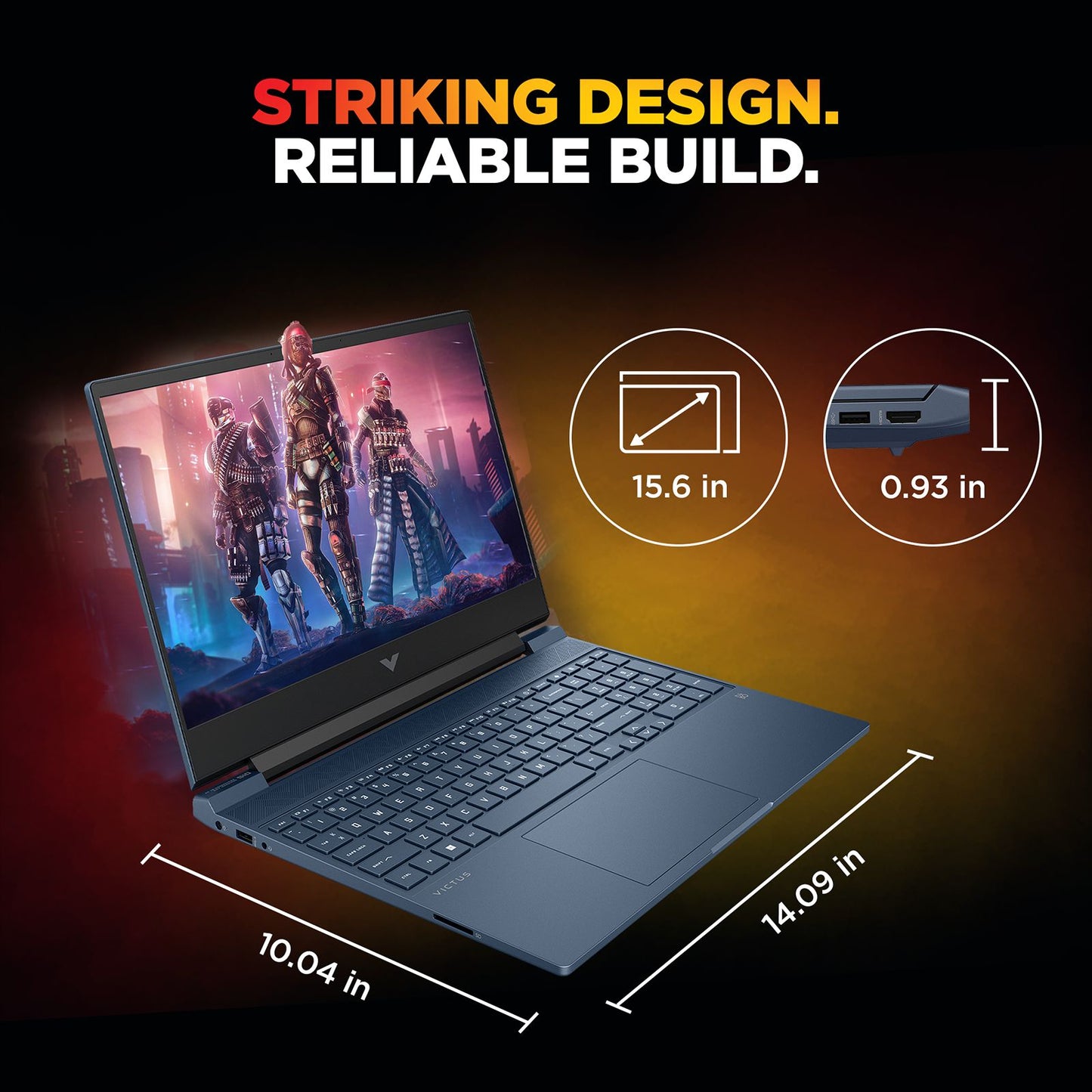 HP Victus 15-fb3162AX AMD Ryzen 7 Gaming Laptop (16GB, 1TB SSD, Windows 11 Home, 6GB Graphics, 15.6 inch 144 Hz Full HD IPS Display, NVIDIA GeForce RTX 4050, Performance Blue, 2.29 KG)