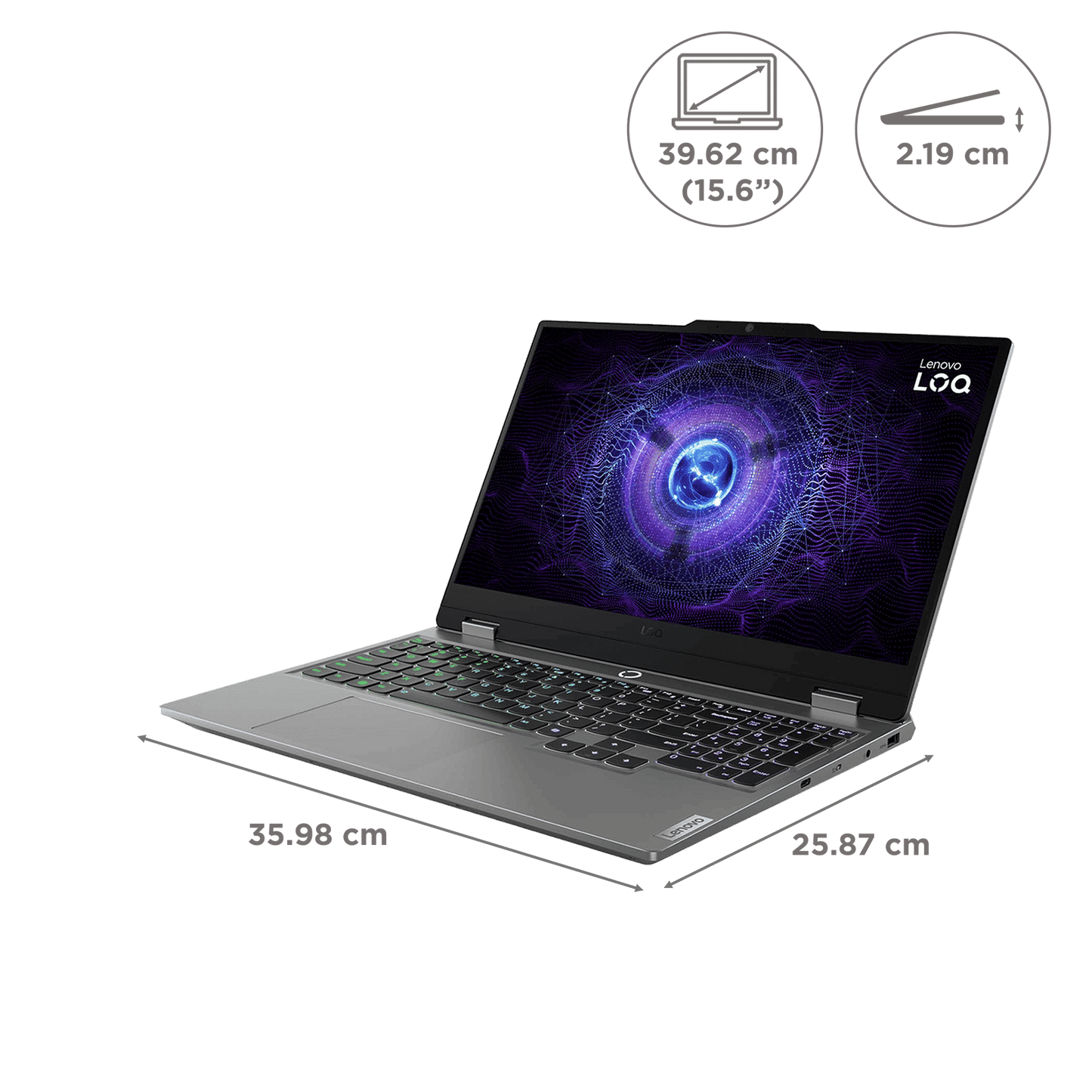Lenovo LOQ 15IRX9 Intel Core i5 13th Generation Gaming Laptop (16GB, 512GB SSD, Windows 11 Home, 6GB Graphics, 15.6 Inch 144 Hz Full HD IPS Display , NVIDIA GeForce RTX 3050, MS Office Home 2024, Luna Grey, 2.38 KG