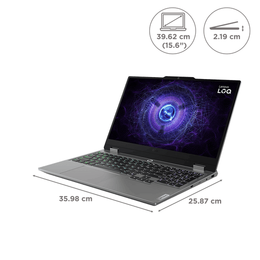 Lenovo LOQ 15IRX9 Intel Core i5 13th Generation Gaming Laptop (16GB, 512GB SSD, Windows 11 Home, 6GB Graphics, 15.6 Inch 144 Hz Full HD IPS Display , NVIDIA GeForce RTX 3050, MS Office Home 2024, Luna Grey, 2.38 KG