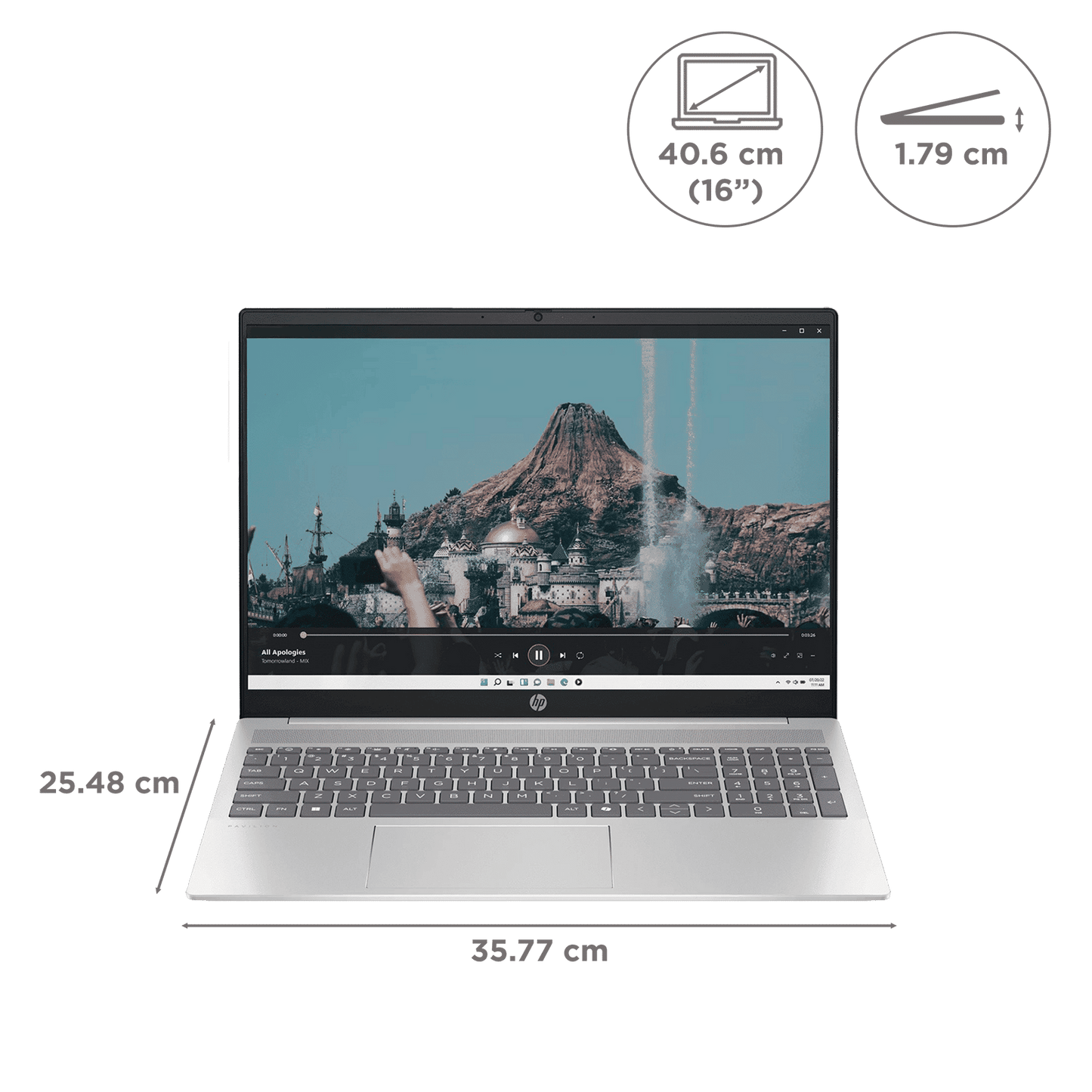 HP Pavilion 16-af0069TU Intel Core Ultra 5 Thin & Light Laptop (16GB, 1TB SSD, Windows 11 Home, 16 inch 2K IPS Display, Natural Silver, 1.77 KG)