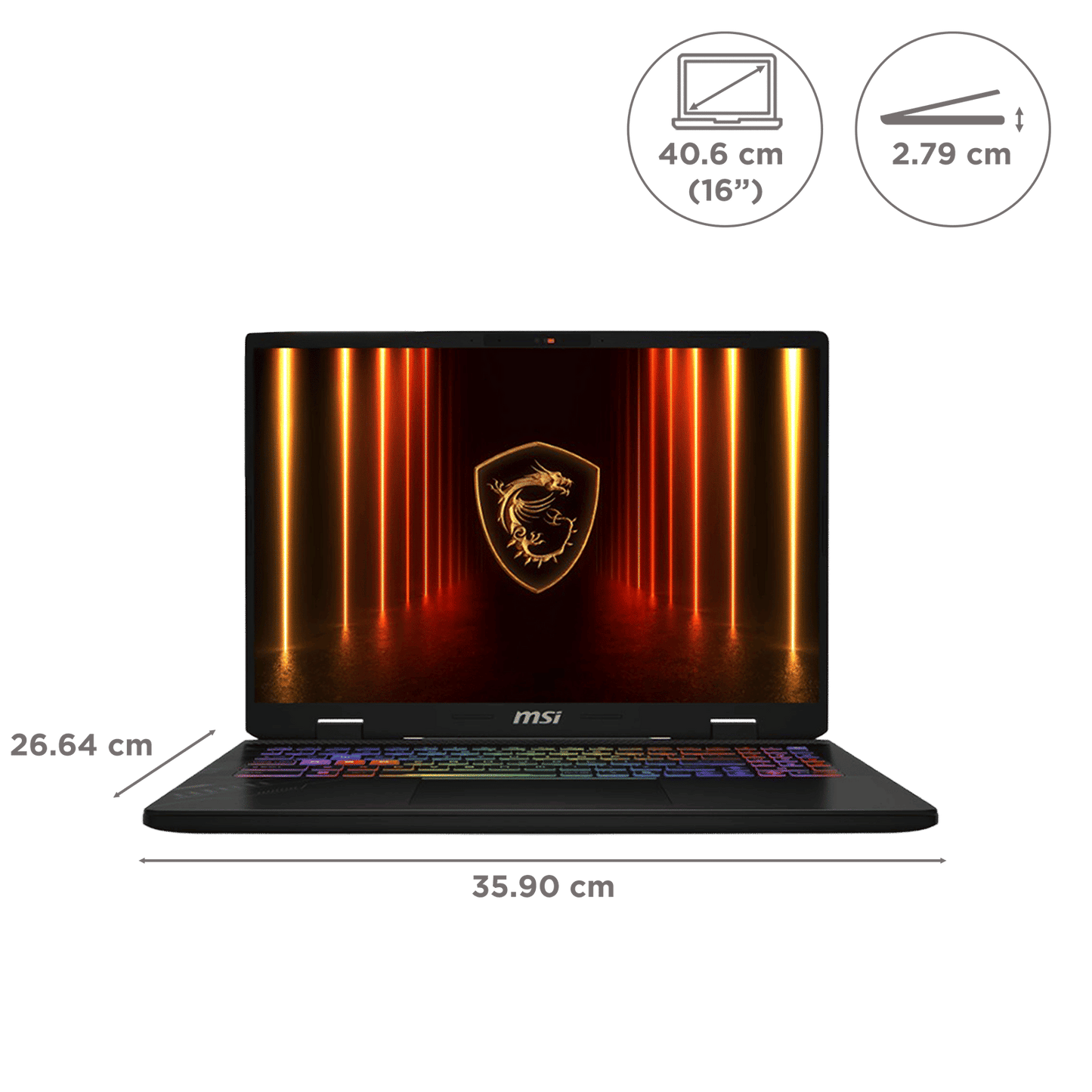 MSI Crosshair A16 HX D8WGKG-046IN AMD Ryzen 9 Gaming Laptop (16GB, 1TB SSD, Windows 11 Home, 8GB Graphics, 16 inch 240 Hz QHD+ Display, NVIDIA GeForce RTX 5070, MS Office Home 2024, Cosmos Gray, 2.5 KG)