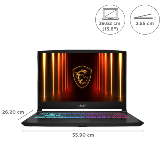 MSI Katana 15 HX B14WEK-642IN Intel Core i5 14th Gen Gaming Laptop (16GB, 512GB SSD, Windows 11 Home, 8GB Graphics, 15.6 inch 144 Hz Full HD Display, NVIDIA GeForce RTX 5050, MS Office Home 2024, Black, 2.55 KG)