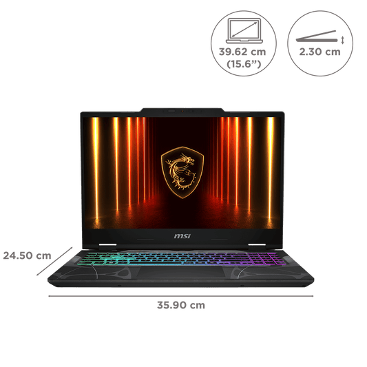 MSI Cyborg 15 B2RWEKG-247IN Intel Core 7 Gaming Laptop (16GB, 1TB SSD, Windows 11 Home, 8GB Graphics, 15.6 inch 144 Hz Full HD Display, NVIDIA GeForce RTX 5050, MS Office Home 2024, Translucent Black, 1.95 KG)