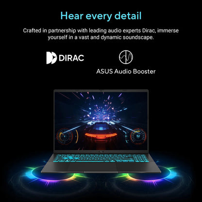 ASUS V16 V3607VU-RP550WS Intel Core 5 Gaming Laptop (16GB, 512GB SSD, Windows 11 Home, 6GB Graphics, 16 inch 144 Hz WUXGA IPS Display, NVIDIA GeForce RTX 4050, MS Office Home 2024, Black, 1.95 KG)