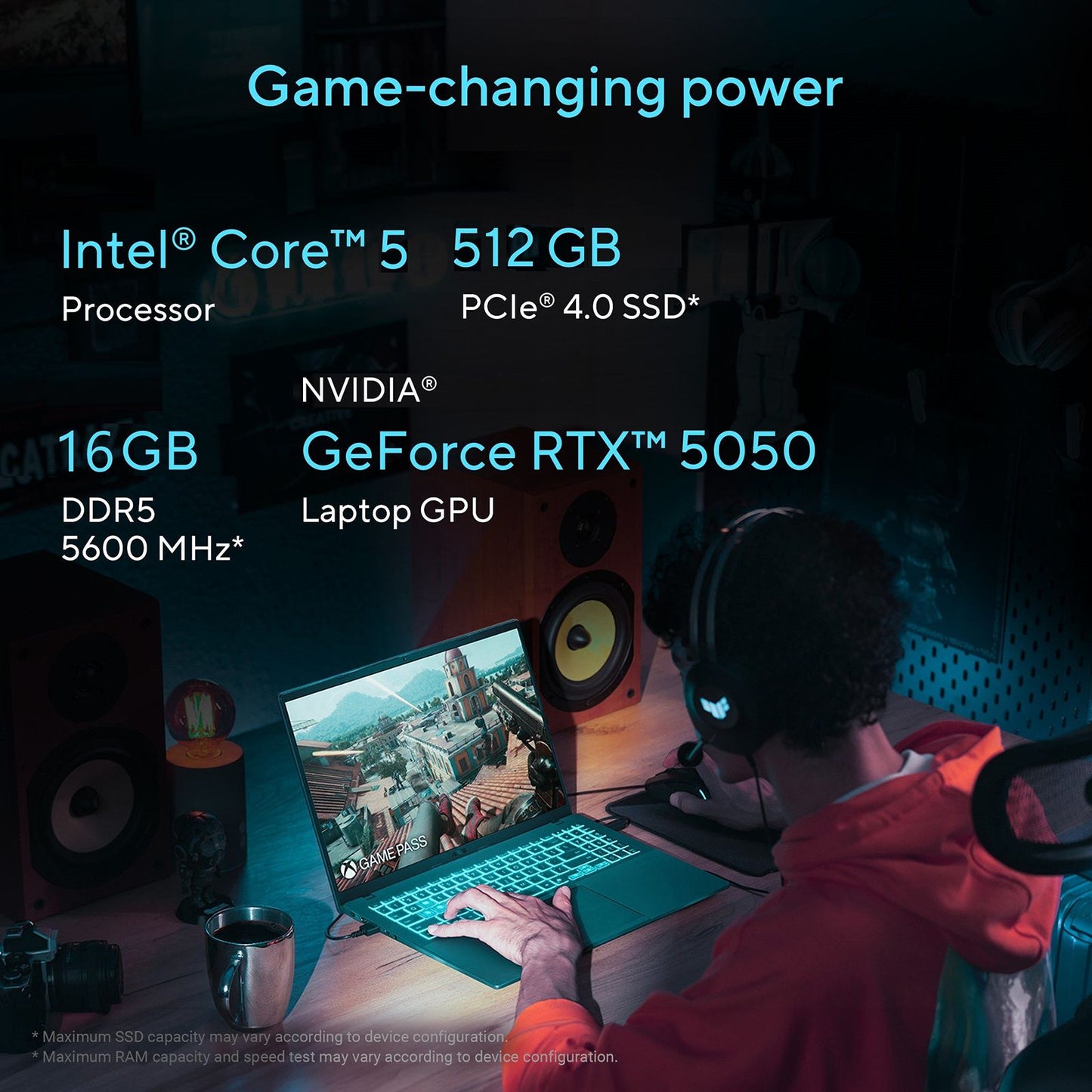 ASUS V16 V3607VH-RP037WS Intel Core 5 Gaming Laptop (16GB, 512GB SSD, Windows 11 Home, 8GB Graphics, 16 inch 144 Hz WUXGA Display, NVIDIA GeForce RTX 5050, MS Office Home 2024, Black, 1.95 KG)