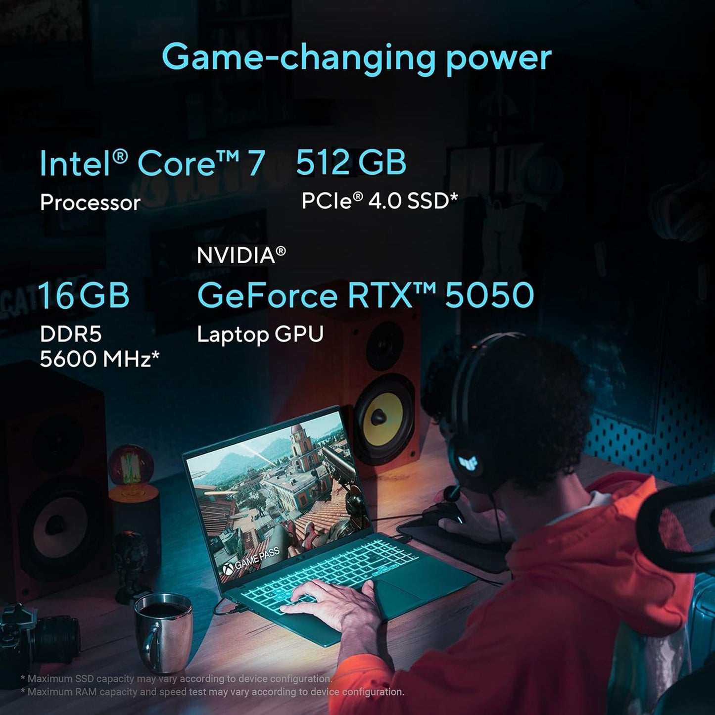 ASUS V16 V3607VH-RP038WS Intel Core 7 Gaming Laptop (16GB, 512GB SSD, Windows 11 Home, 8GB Graphics, 16 inch 144 Hz WUXGA Display, NVIDIA GeForce RTX 5050, MS Office Home 2024, Black, 1.95 KG)