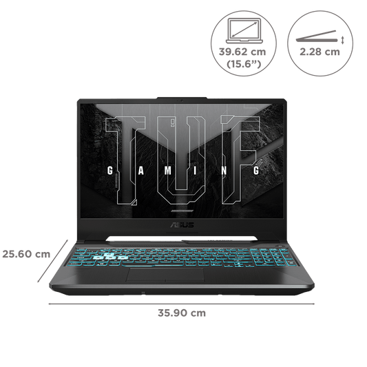 ASUS TUF FA506NCG-HN200WS AMD Ryzen 7 Gaming Laptop (16GB, 512GB SSD, Windows 11 Home, 4GB Graphics, 15.6 inch 144 Hz WUXGA Full HD Display, NVIDIA GeForce RTX 3050, MS Office Home 2024, Graphite Black, 2.3 KG)