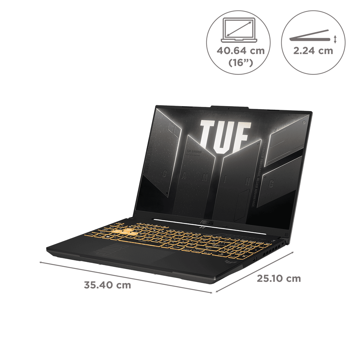 ASUS TUF A16 FA607NUG-RL189WS AMD Ryzen 7 Gaming Laptop (16GB, 1TB SSD, Windows 11 Home, 6GB Graphics, 16 inch 144 Hz WUXGA Display, NVIDIA GeForce RTX 4050, MS Office Home 2024, Mecha Gray, 4.48 KG)