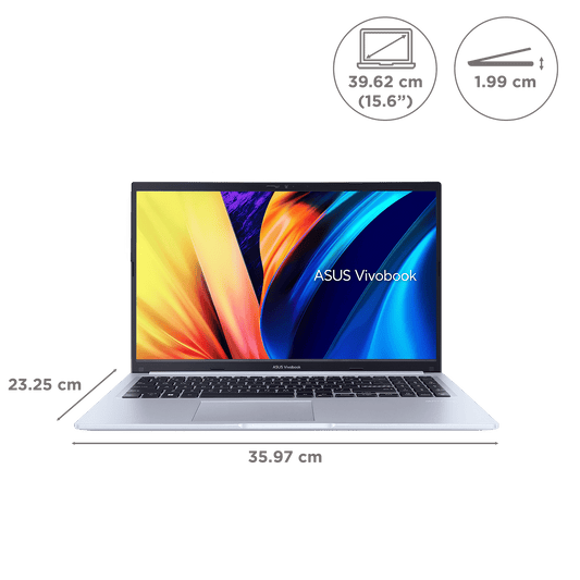 ASUS Vivobook 15 M1502YA-BQ712WS AMD Ryzen 7 5825U Laptop (16GB, 1TB SSD, Windows 11 Home, 15.6 inch Full HD IPS Display, MS Office Home 2024, Cool Silver, 1.7 KG)