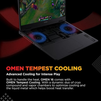 HP OMEN 16-am0241TX Intel Core i7 14th Gen Gaming Laptop (24GB, 1TB SSD, Windows 11 Home, 8GB Graphics, 16 inch 165 Hz 2K IPS Display, NVIDIA GeForce RTX 5050, MS Office Home 2024, Shadow Black, 2.43 KG)