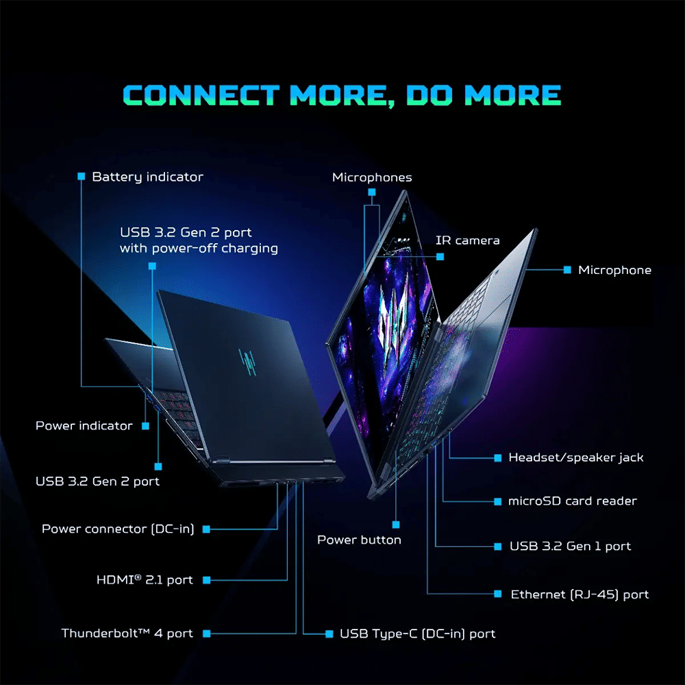 Acer Predator Helios Neo 16S PHN16S-71 Intel Core Ultra 7 Gaming Laptop (16GB, 1TB SSD, Windows 11 Home, 8GB Graphics, 16 inch 240 Hz OLED Display, NVIDIA GeForce RTX 5060, Abyssal Black, 2.3 KG)