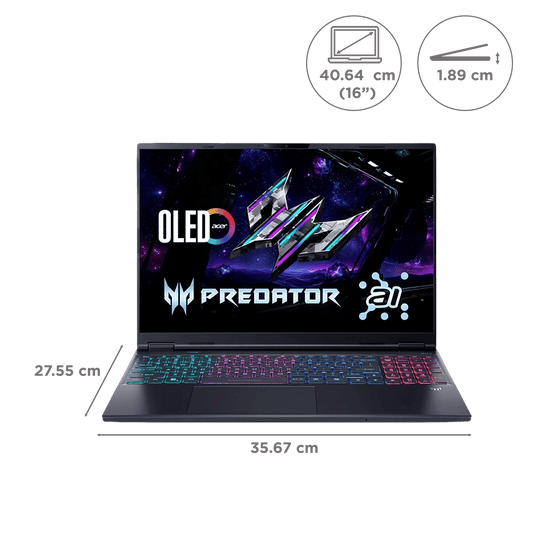 Acer Predator Helios Neo 16S PHN16S-71 Intel Core Ultra 7 Gaming Laptop (16GB, 1TB SSD, Windows 11 Home, 8GB Graphics, 16 inch 240 Hz OLED Display, NVIDIA GeForce RTX 5060, Abyssal Black, 2.3 KG)