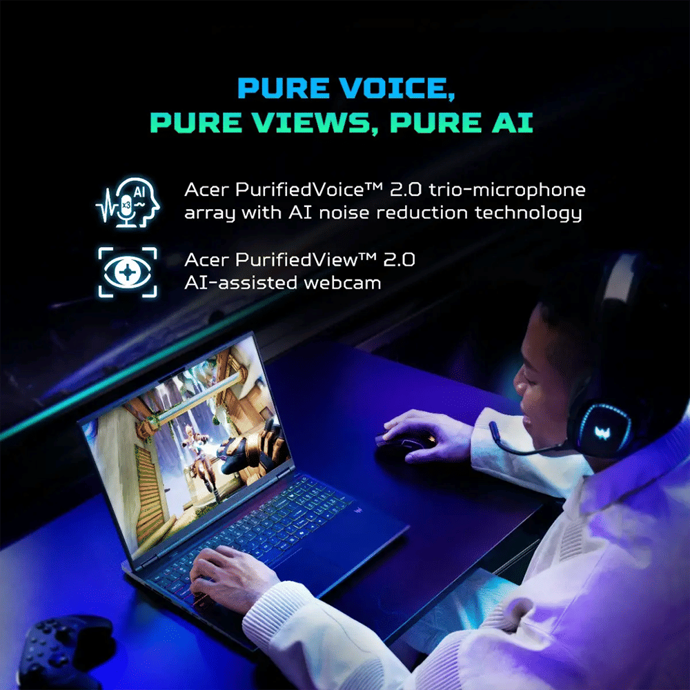 Acer Predator Helios Neo 16S PHN16S-71 Intel Core Ultra 7 Gaming Laptop (16GB, 1TB SSD, Windows 11 Home, 8GB Graphics, 16 inch 240 Hz OLED Display, NVIDIA GeForce RTX 5050, Abyssal Black, 2.3 KG)
