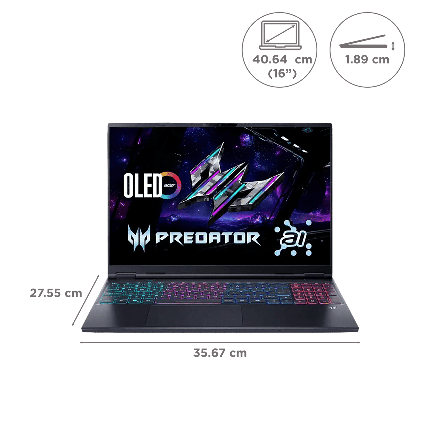 Acer Predator Helios Neo 16S PHN16S-71 Intel Core Ultra 7 Gaming Laptop (16GB, 1TB SSD, Windows 11 Home, 8GB Graphics, 16 inch 240 Hz OLED Display, NVIDIA GeForce RTX 5050, Abyssal Black, 2.3 KG)
