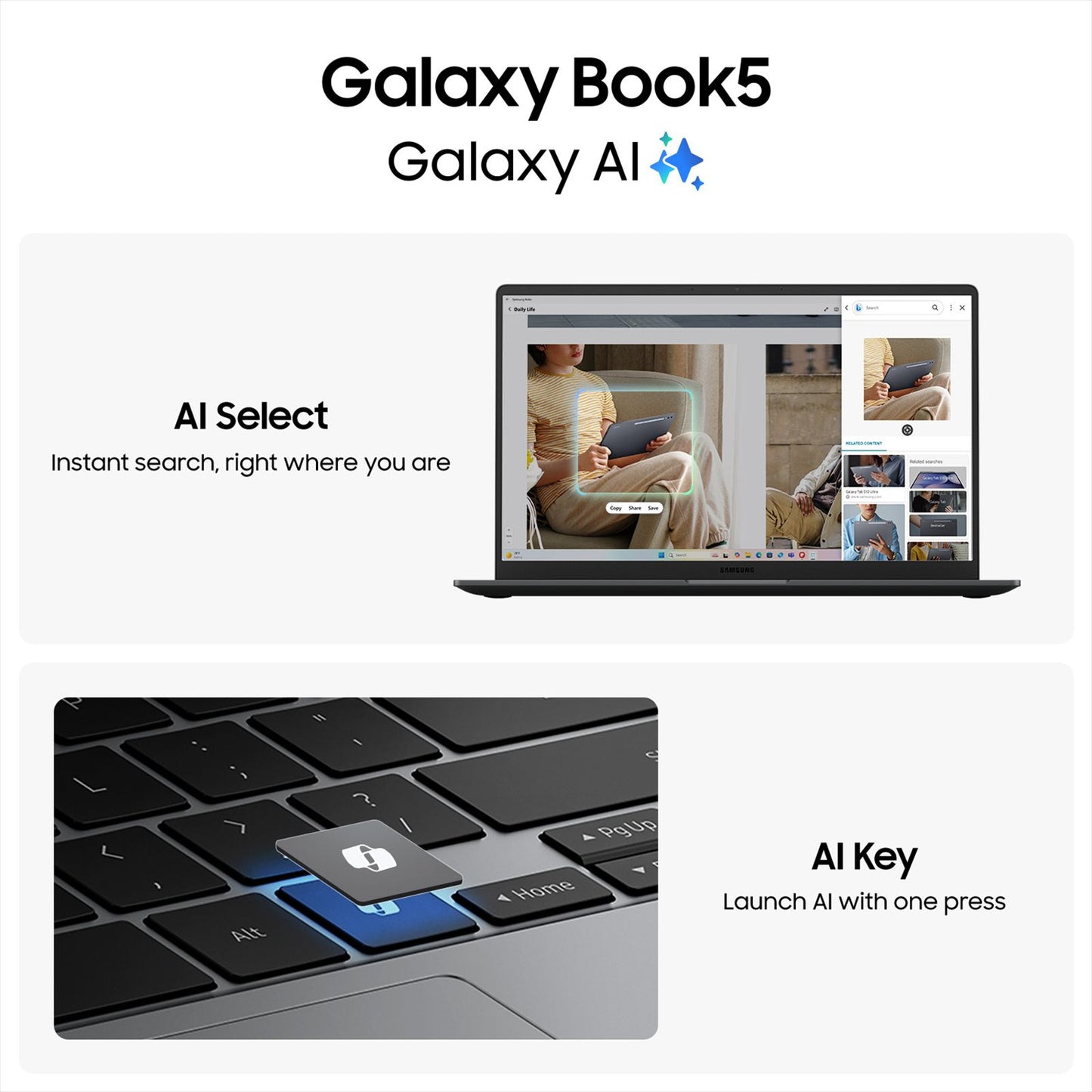 SAMSUNG Galaxy Book5 Intel Core Ultra 7 Thin & Light Laptop (16GB, 1TB SSD, Windows 11 Home, 15.6 inch Full HD IPS Display, MS Office Home 2024, Gray, 1.55 KG)