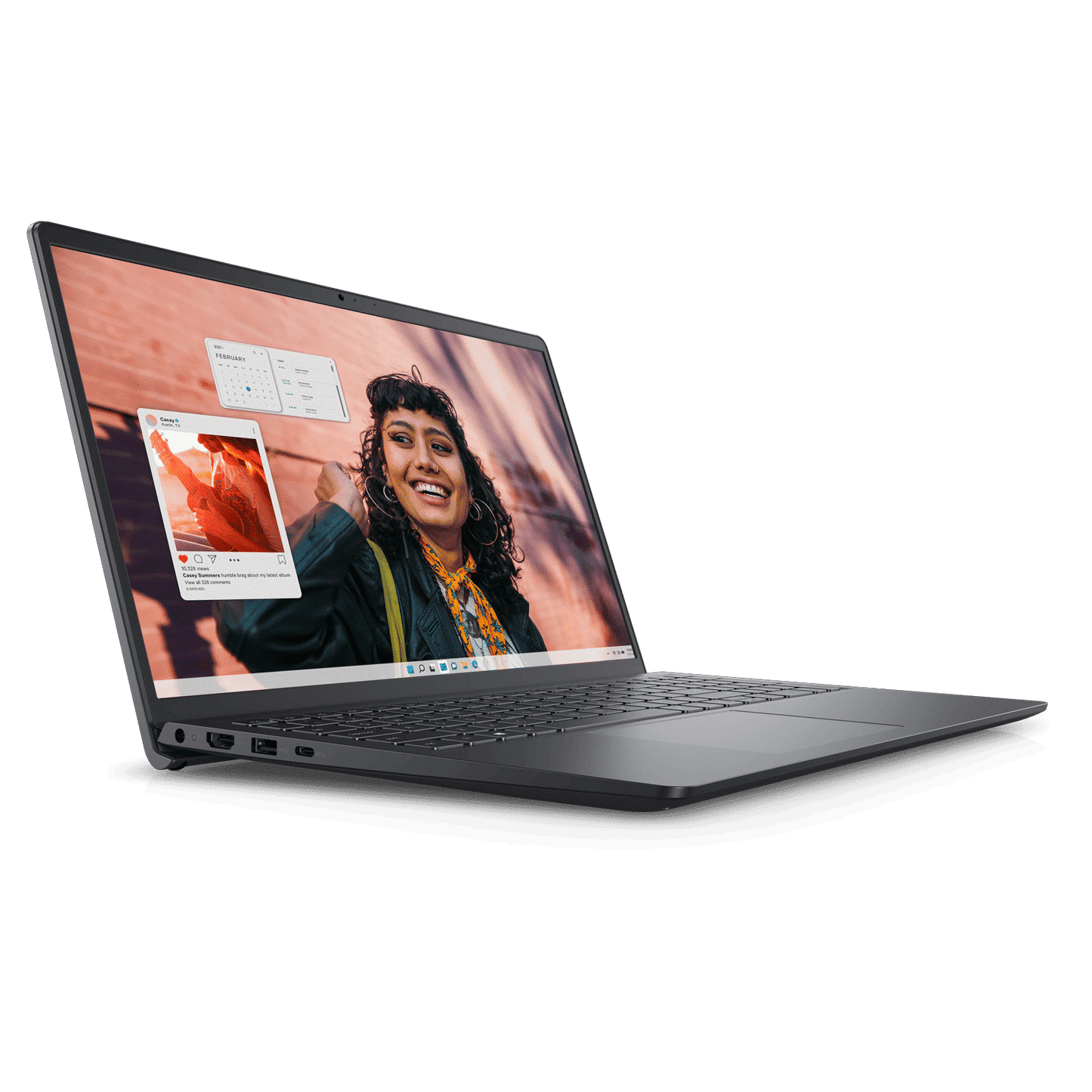 DELL DC 15250 Intel Core 3 Thin & Light Laptop (16GB, 512GB SSD, Windows 11, 15.6 inch Full HD Display, MS Office Home 2024, Carbon Black, 1.66 KG)