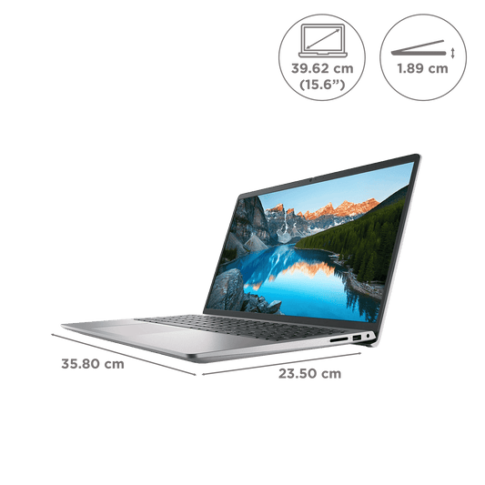 DELL DC15255 AMD Ryzen 5 Thin & Light Laptop (16GB, 512GB SSD, Windows 11, 15.6 inch Full HD Display, MS Office Home 2024, Carbon Platinum Silver, 1.66 KG)