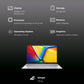 ASUS Vivobook S14 S3407QA-KP020WS Snapdragon X Thin & Light Laptop (16GB, 512GB SSD, Windows 11 Home, 14 inch 2.5K WQXGA IPS Display, MS Office Home 2024, Cool Silver, 1.35 KG)