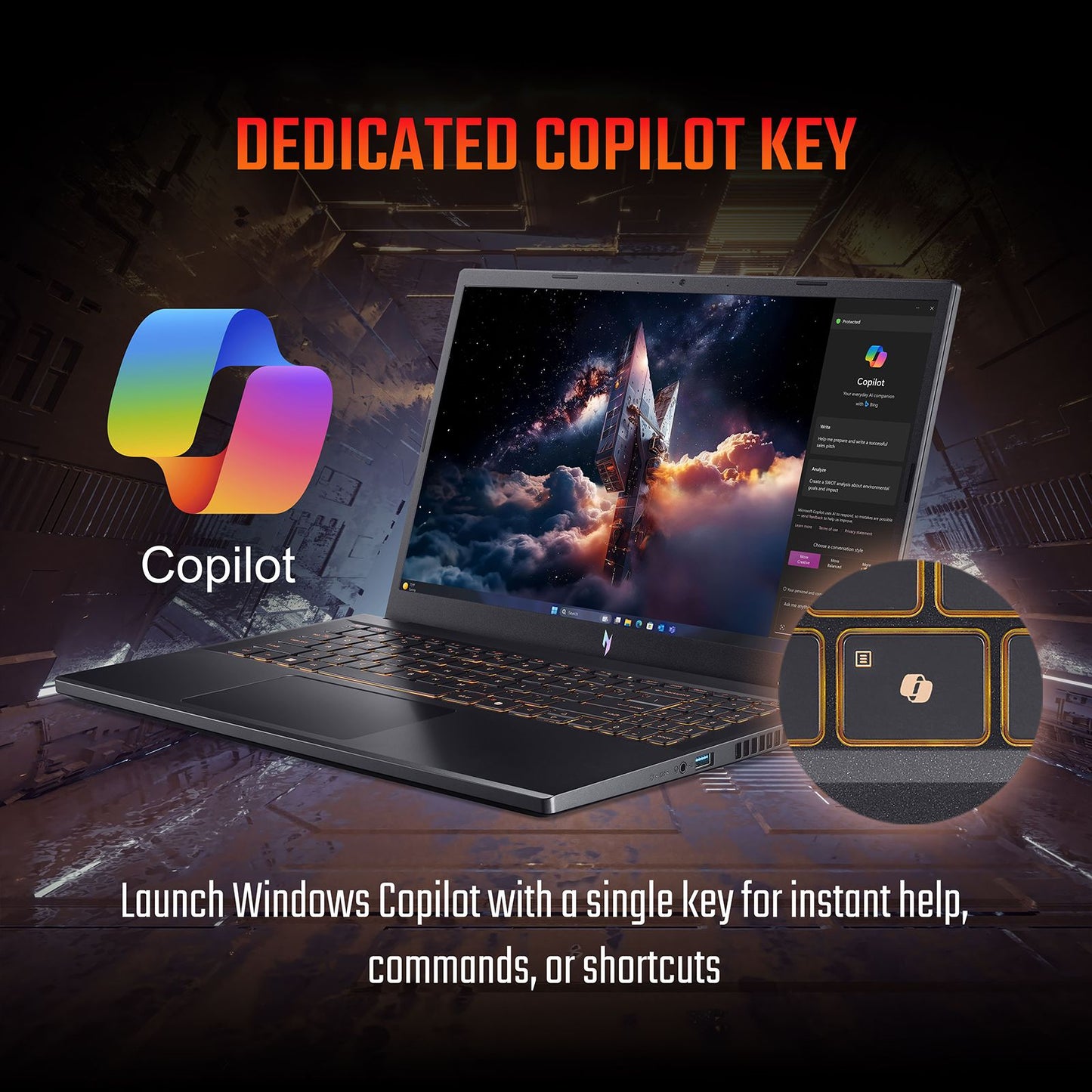 acer Nitro V15 ANV15-52 Intel Core i7 13th Gen Gaming Laptop (16GB, 512GB SSD, Windows 11, 8GB Graphics, 15.6 inch 165 Hz Full HD IPS Display, NVIDIA GeForce RTX 5050, MS Office, 2.11 KG)