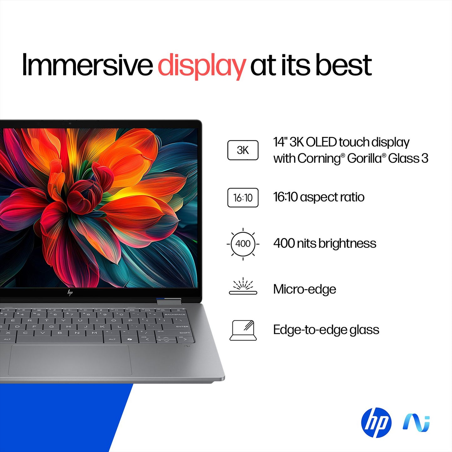 HP OmniBook X Flip 14-fm0099TU Intel Core Ultra 5 Touchscreen 2-in-1 Laptop (16GB, 1TB SSD, Windows 11 Home, 14 inch OLED Display, Meteor Silver, 1.38 KG)