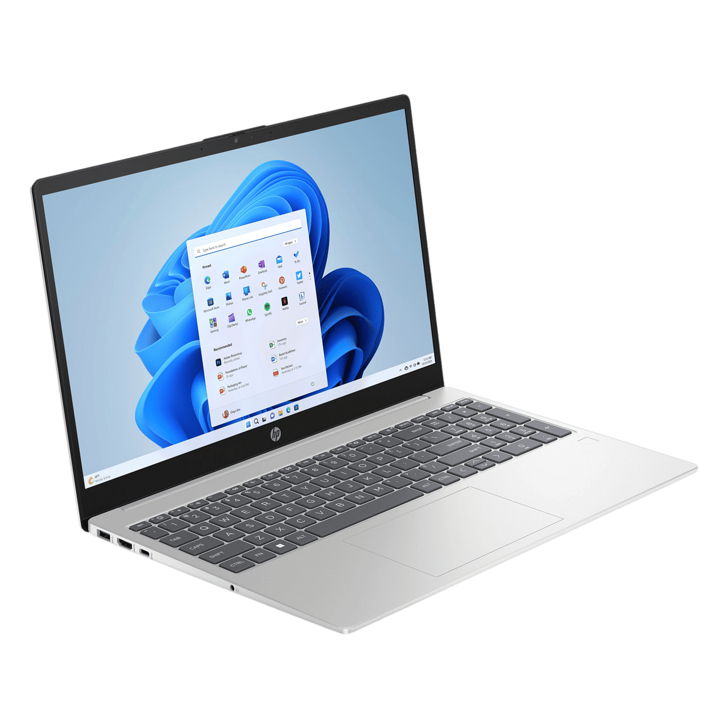 HP 15-HR0009TU Intel Core 5 120U 13th Gen Laptop (16GB, 512GB SSD, Windows 11 Home, 15.6 inch Full HD Display, MS Office Home 2024, Natural Silver, 1.59 KG)