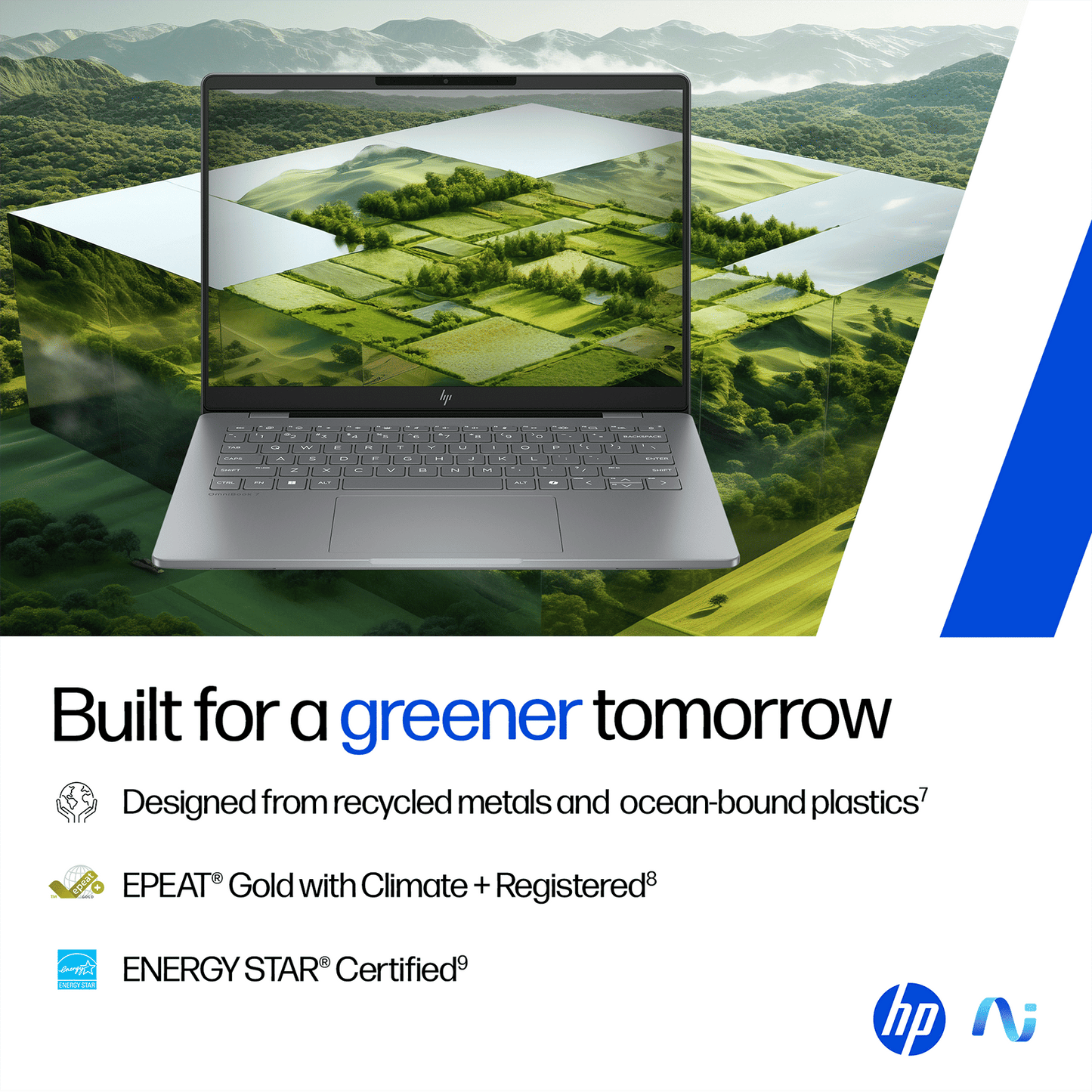 HP OmniBook 7 Intel Core Ultra 5 Laptop (16GB, 512GB SSD, Windows 11, 14 inch 2K OLED Display, MS Office 2024, Meteor Silver, 1.41 KG)