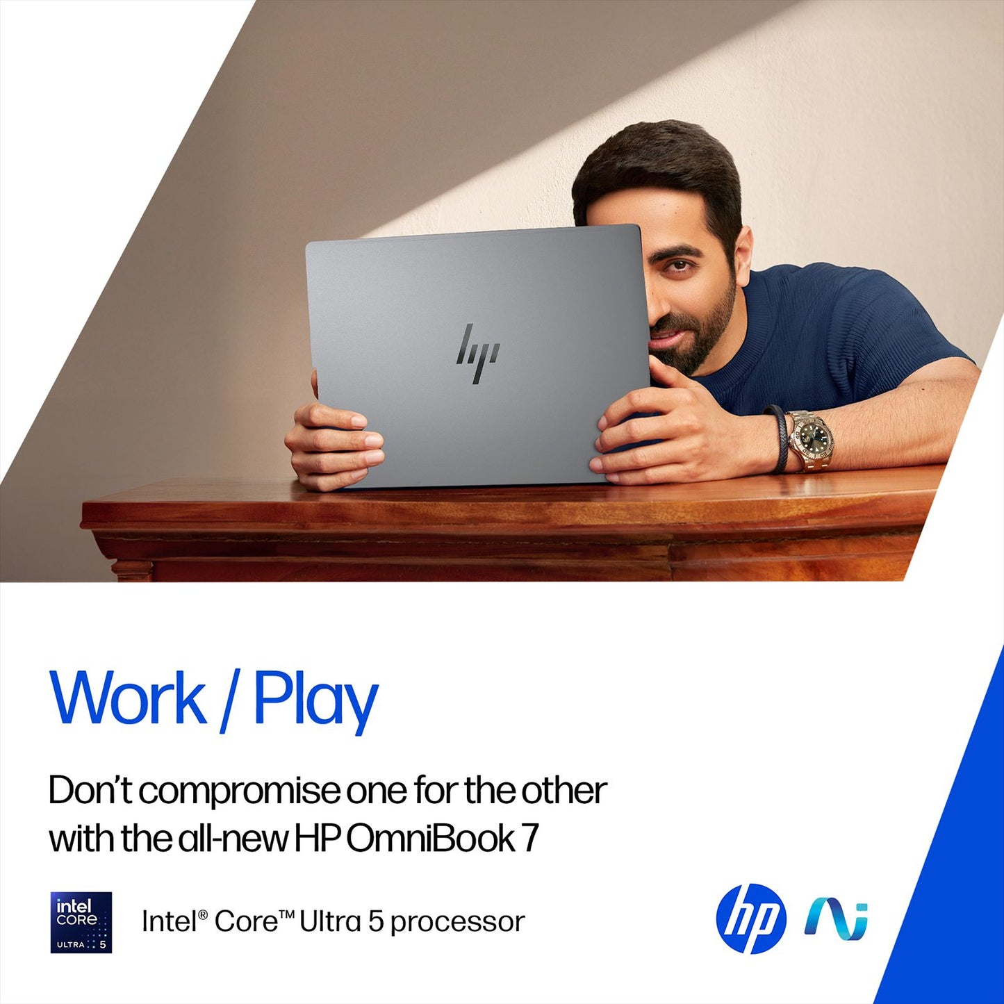 HP OmniBook 7 Intel Core Ultra 5 Laptop (16GB, 512GB SSD, Windows 11, 14 inch 2K OLED Display, MS Office 2024, Meteor Silver, 1.41 KG)