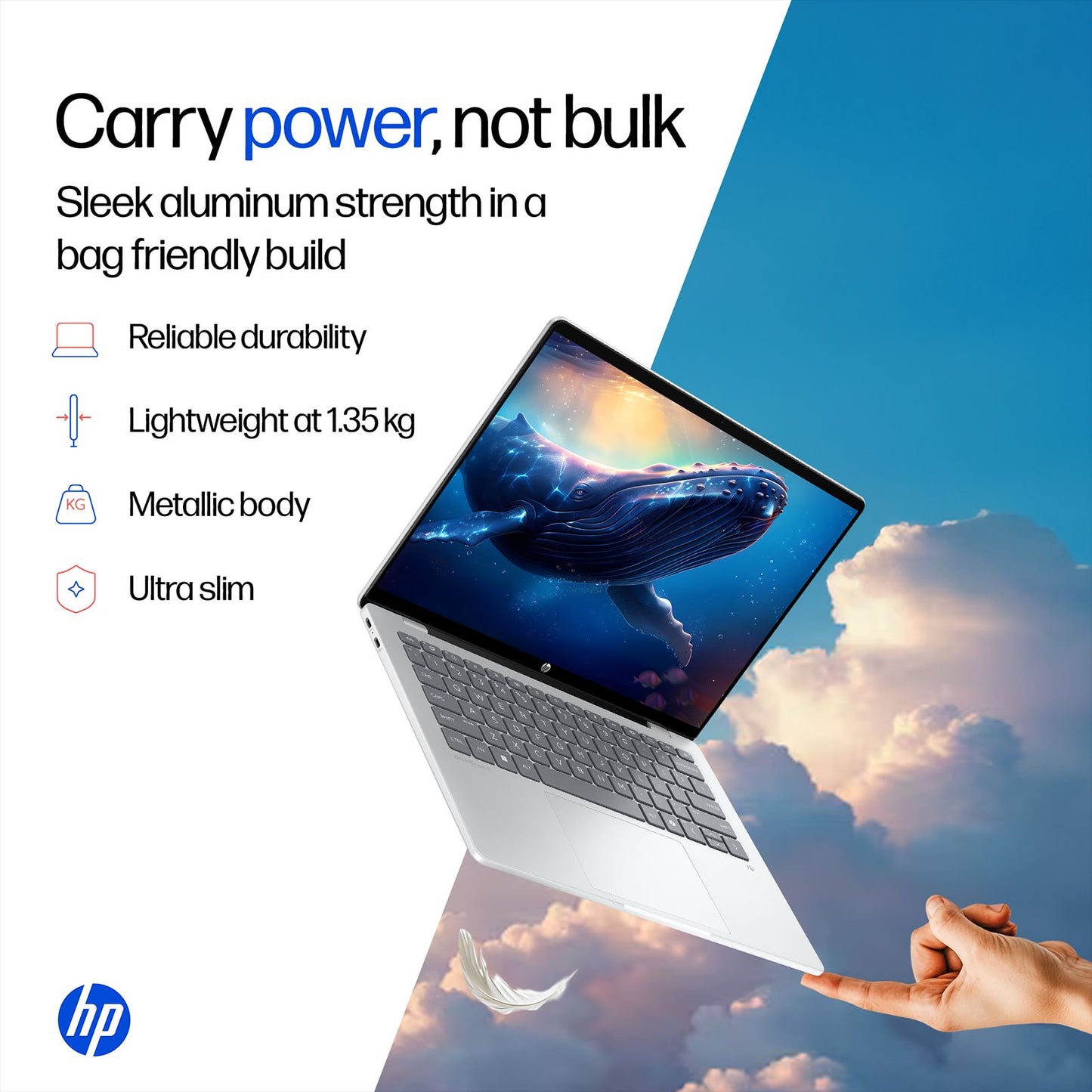 HP OmniBook 5 Qualcomm Snapdragon X Thin & Light Laptop (16GB, 1TB SSD, Windows 11 Home, 16 inch 2K OLED Display, MS Office 2024, Glacier Silver, 1.59 KG)