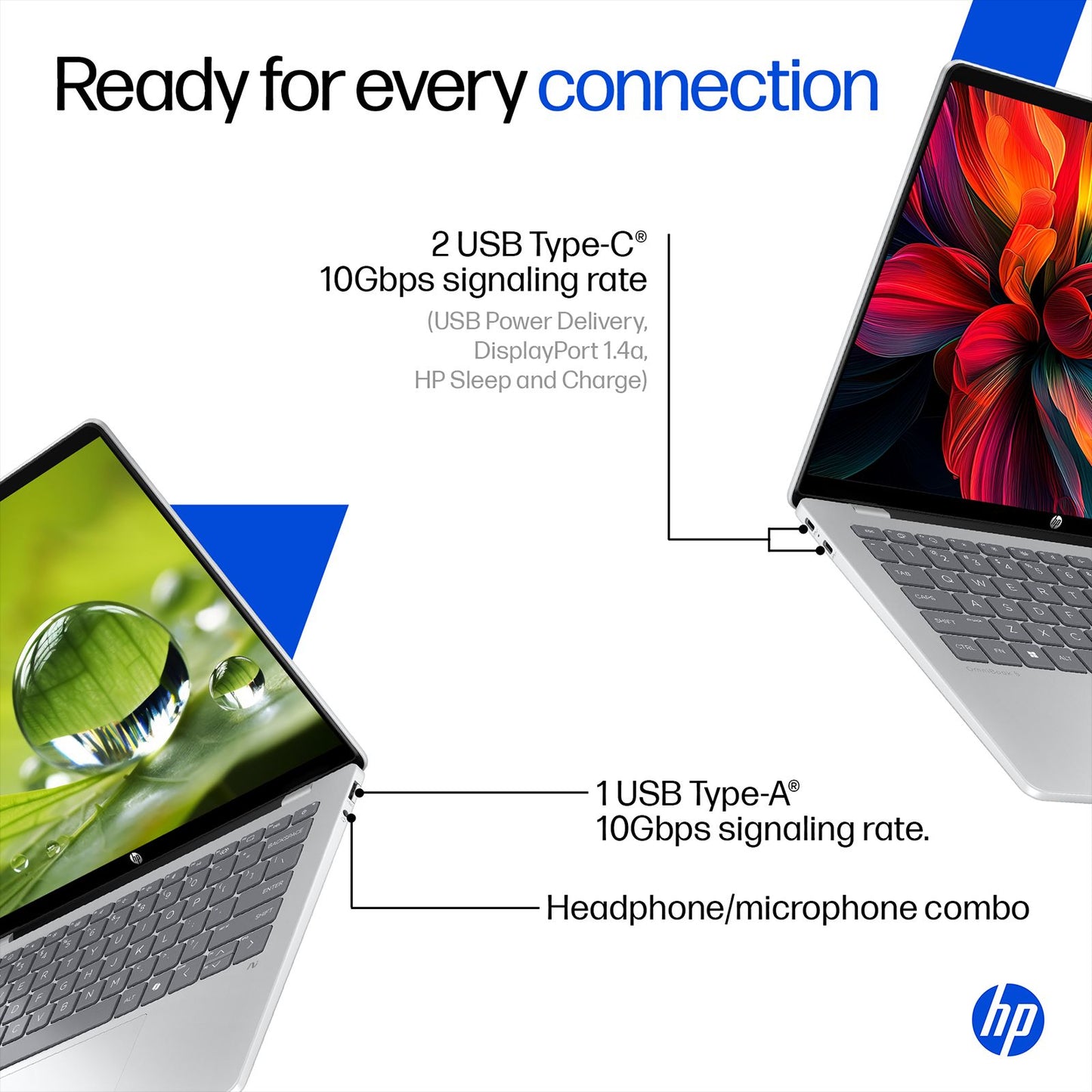 HP OmniBook 5 Qualcomm Snapdragon X Thin & Light Laptop (16GB, 1TB SSD, Windows 11 Home, 16 inch 2K OLED Display, MS Office 2024, Glacier Silver, 1.59 KG)