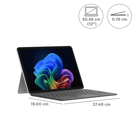 Microsoft Surface Pro Qualcomm Snapdragon X Plus Touchscreen 2-in-1 Laptop (16GB, 256GB SSD, Windows 11 Home, 12 inch PixelSense LCD Display, Platinum, 0.68 KG)