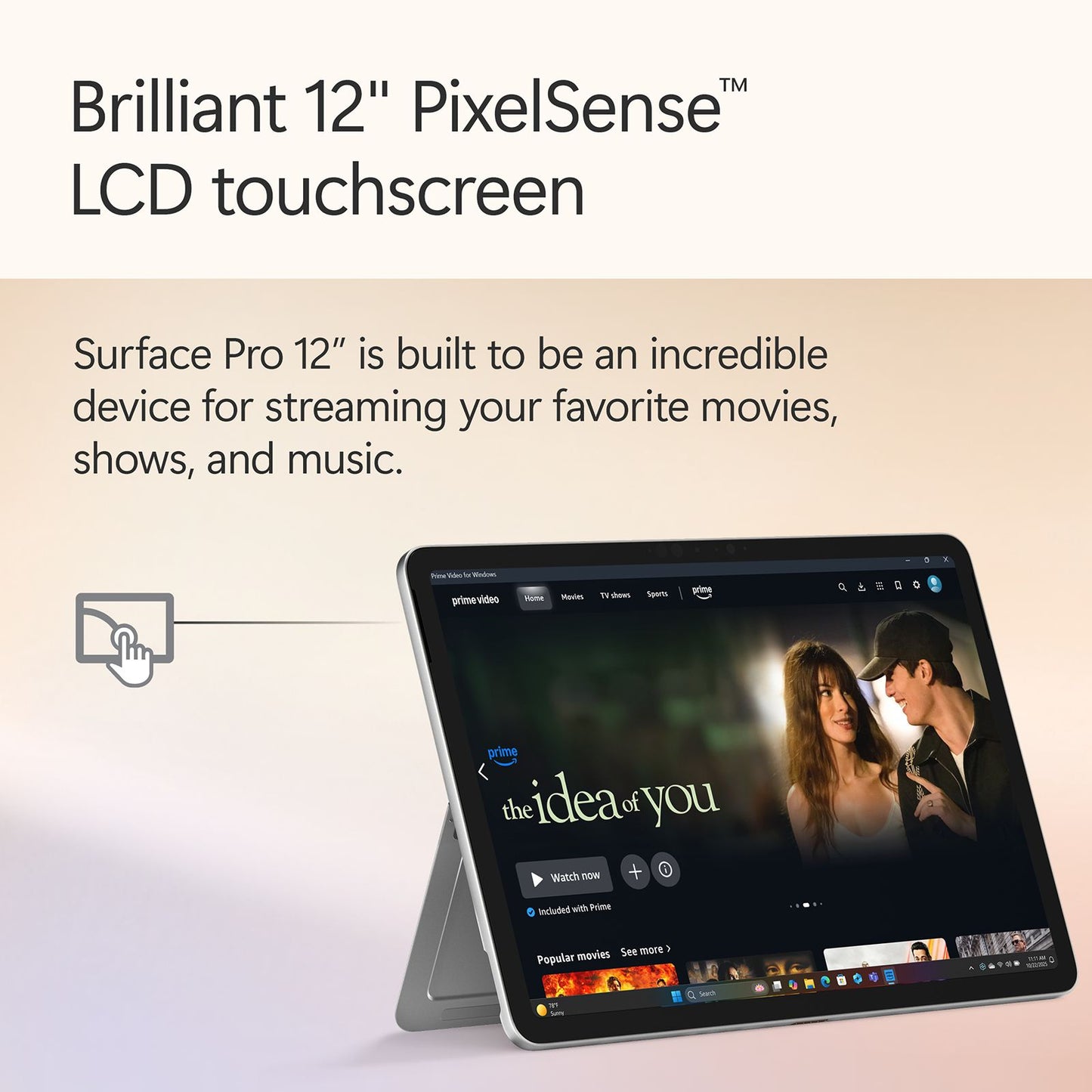Microsoft Surface Pro Qualcomm Snapdragon X Plus Touchscreen 2-in-1 Laptop (16GB, 512GB SSD, Windows 11 Home, 12 inch PixelSense LCD Display, Platinum, 0.68 KG)