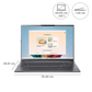 acer A16-11M Qualcomm Snapdragon X Laptop (16GB, 512GB SSD, Windows 11, 16 inch WUXGA Display, MS Office, Steel Grey, 1.7 KG)