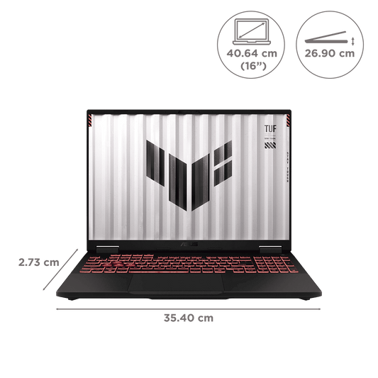 ASUS TUF A16 FA608PP-QT014WS AMD Ryzen 9 Gaming Laptop (16GB, 1TB SSD, Windows 11 Home, 8GB Graphics, 16 inch, 165 Hz, 2.5K WQXGA Display, NVIDIA GeForce RTX 5070, MS Office 365 Basic, Jaeger Gray, 2.20 KG)