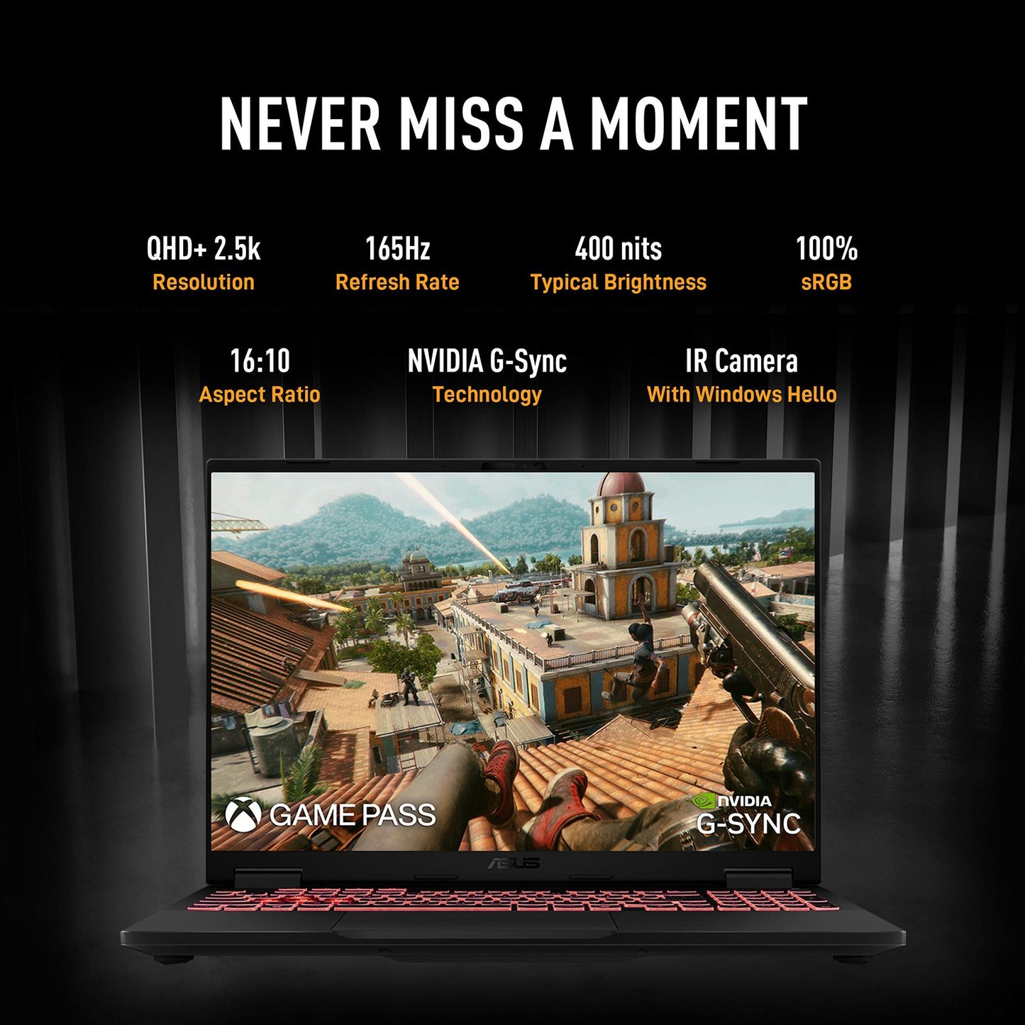 ASUS TUF A16 FA608PP-QT014WS AMD Ryzen 9 Gaming Laptop (16GB, 1TB SSD, Windows 11 Home, 8GB Graphics, 16 inch, 165 Hz, 2.5K WQXGA Display, NVIDIA GeForce RTX 5070, MS Office 365 Basic, Jaeger Gray, 2.20 KG)