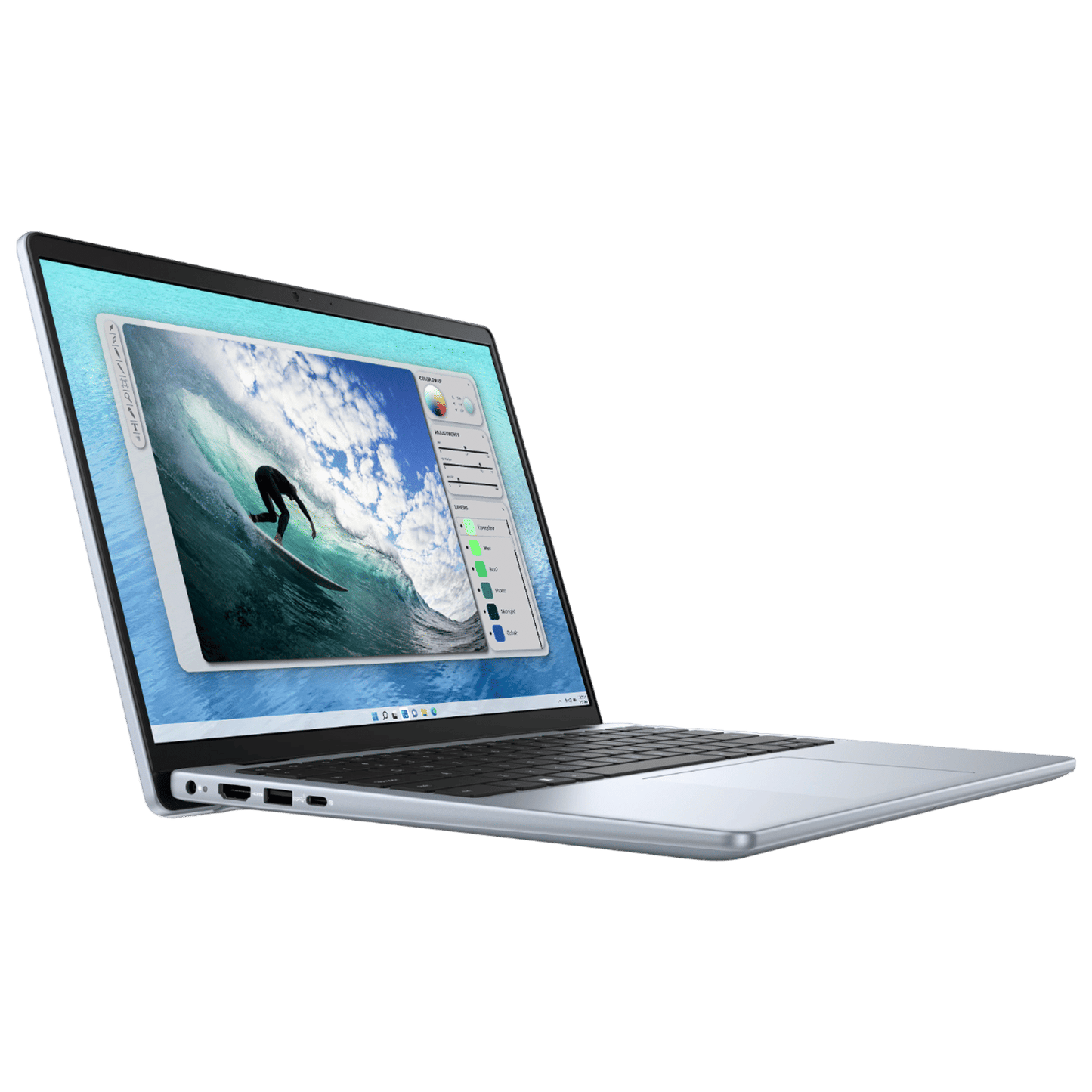 Dell DC 14250 Intel Core 5 Laptop (16GB, 512GB SSD, Windows 11, 14 inch Full HD Plus Display, MS Office 2024, Ice Blue, 1.53 KG)