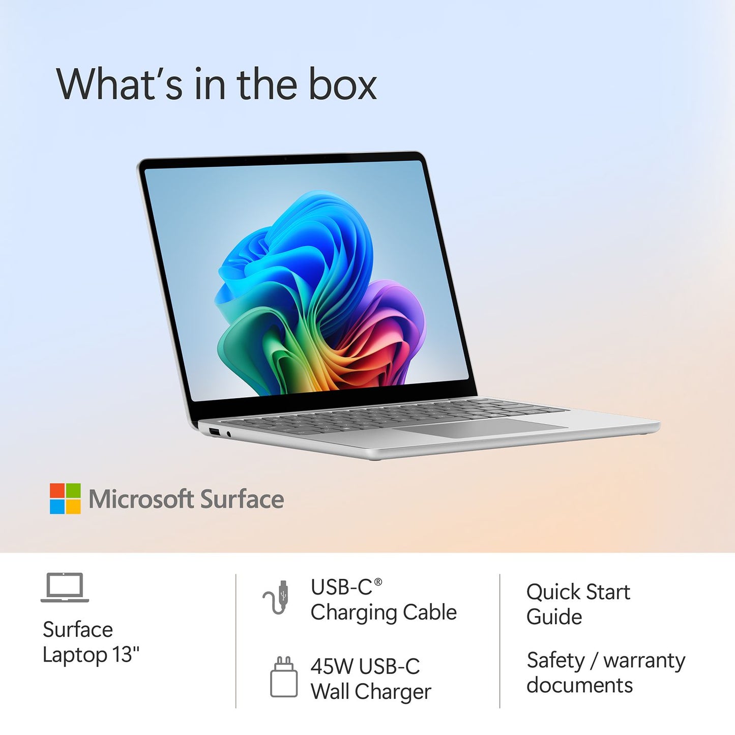 Microsoft Surface Qualcomm Snapdragon X Plus Touchscreen Ultra Thin Laptop (16GB, 256GB SSD, Windows 11 Home, 13 inch PixelSense LCD Display, Platinum, 1.22 KG)