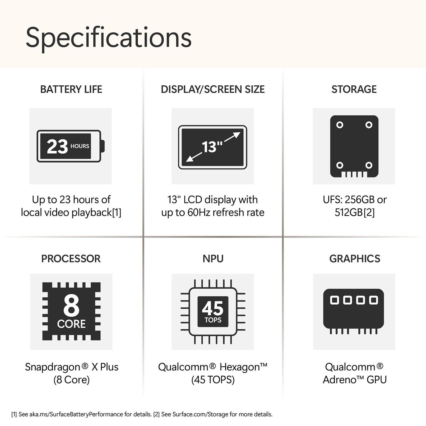 Microsoft Surface Qualcomm Snapdragon X Plus Touchscreen Ultra Thin Laptop (16GB, 256GB SSD, Windows 11 Home, 13 inch PixelSense LCD Display, Platinum, 1.22 KG)