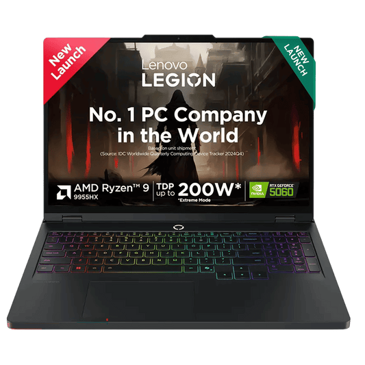 Lenovo Legion Pro 5 16AFR10 AMD Ryzen 9 Gaming Laptop (32GB, 1TB SSD, Windows 11 Home, 8GB Graphics, 16 Inch 165 Hz WQXGA OLED Display, NVIDIA GeForce RTX 5060, MS Office Home 2024, Eclipse Black, 2.3 KG)