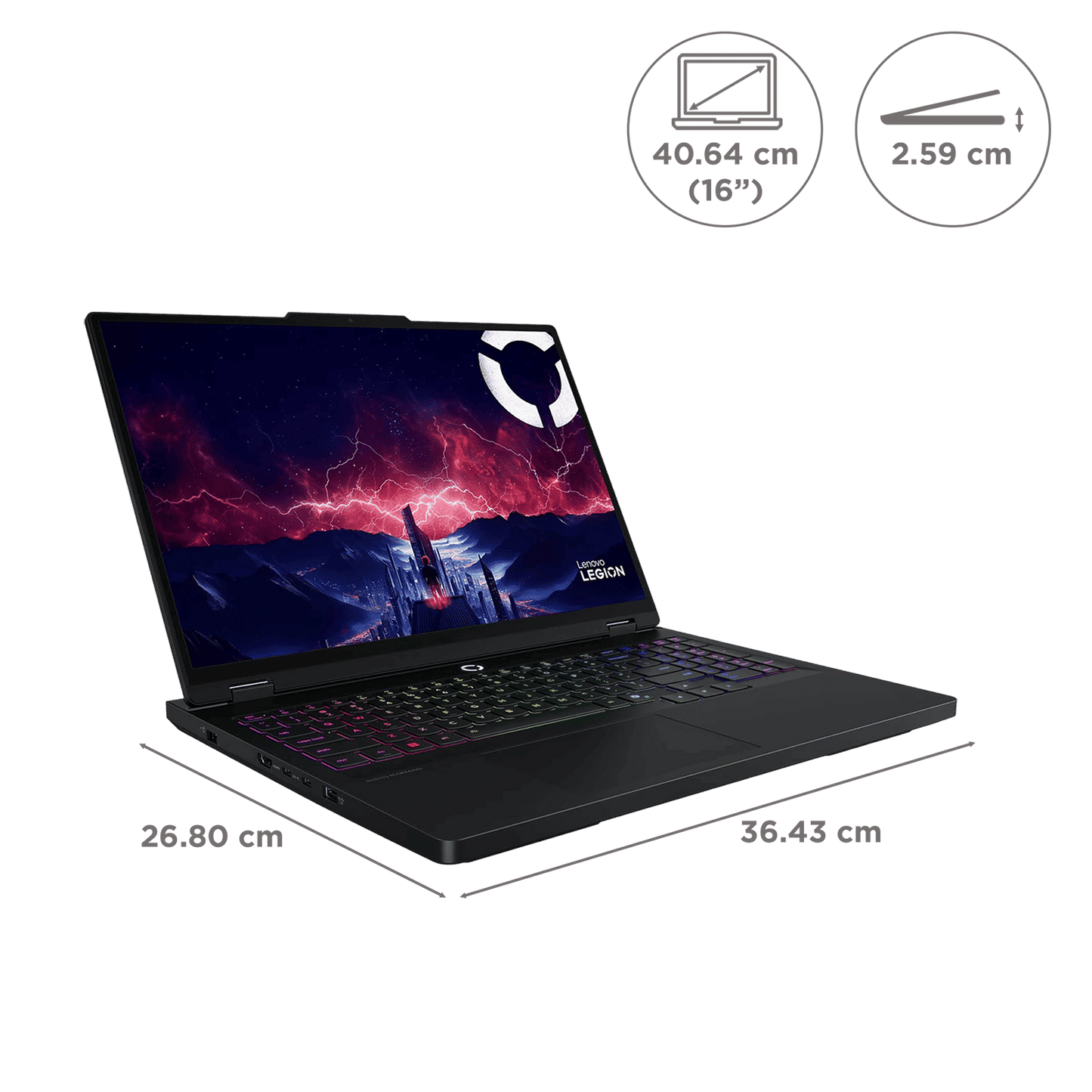 Lenovo Legion Pro 5 16AFR10 AMD Ryzen 9 Gaming Laptop (32GB, 1TB SSD, Windows 11 Home, 8GB Graphics, 16 Inch 165 Hz WQXGA OLED Display, NVIDIA GeForce RTX 5060, MS Office Home 2024, Eclipse Black, 2.3 KG)