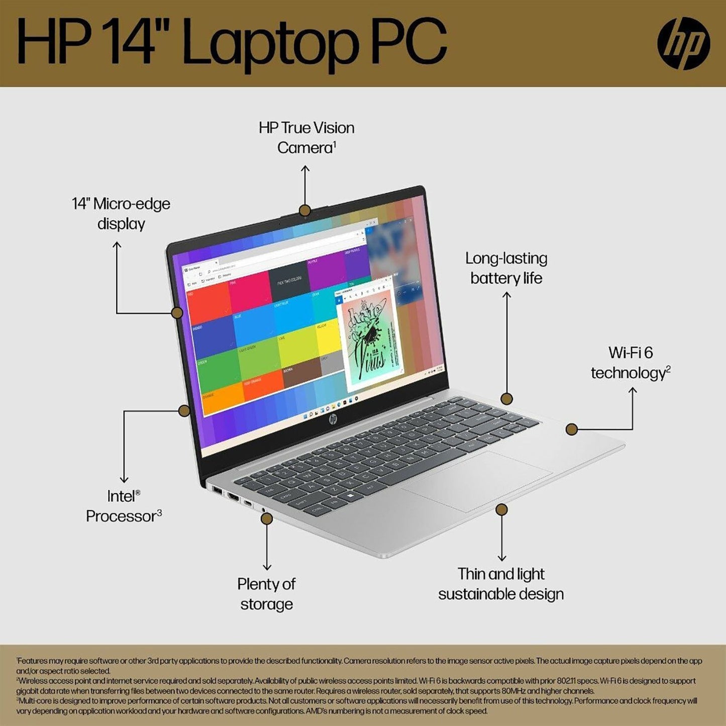 HP 14-gr0006TU Intel Core 5 13th Gen Thin & Light Laptop (16GB, 512GB SSD, Windows 11 Home, 14 inch Full HD IPS Display, MS Office 2024, Natural Silver, 1.41 KG)