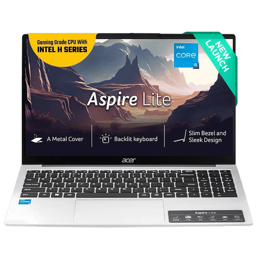 acer Aspire Lite Intel Core i5 13th Gen Thin & Light Laptop (16GB, 512GB SSD, Windows 11 Home, 15.6 inch Full HD IPS Display, MS Office, Pure Silver, 1.70 KG)