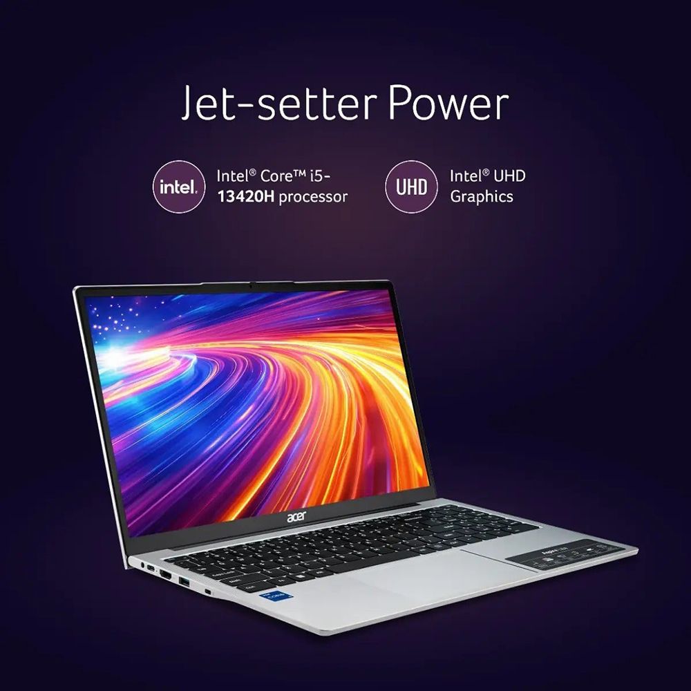 acer Aspire Lite Intel Core i5 13th Gen Thin & Light Laptop (16GB, 512GB SSD, Windows 11 Home, 15.6 inch Full HD IPS Display, MS Office, Pure Silver, 1.70 KG)