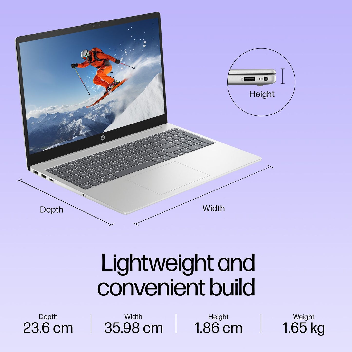 HP 15-fd1299TU Intel Core 3 100U Laptop (8GB, 512GB SSD, Windows 11 Home, 15.6 inch Full HD IPS Display, MS Office 2024, Natural Silver, 1.65 KG)