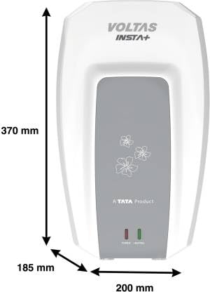 Voltas Insta+ 3IPBWT 3L 5 Star Instant Water Heater | 3000W Copper Heating Element | Overheat Protection | High-Rise Compatible | White