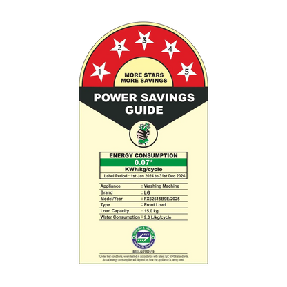 LG  FX62515B9E 15Kg  AI Front Load Washer (Inverter Direct Drive, Turbo Wash 360°, Steam+, Wi-Fi Enabled, Essence Graphite