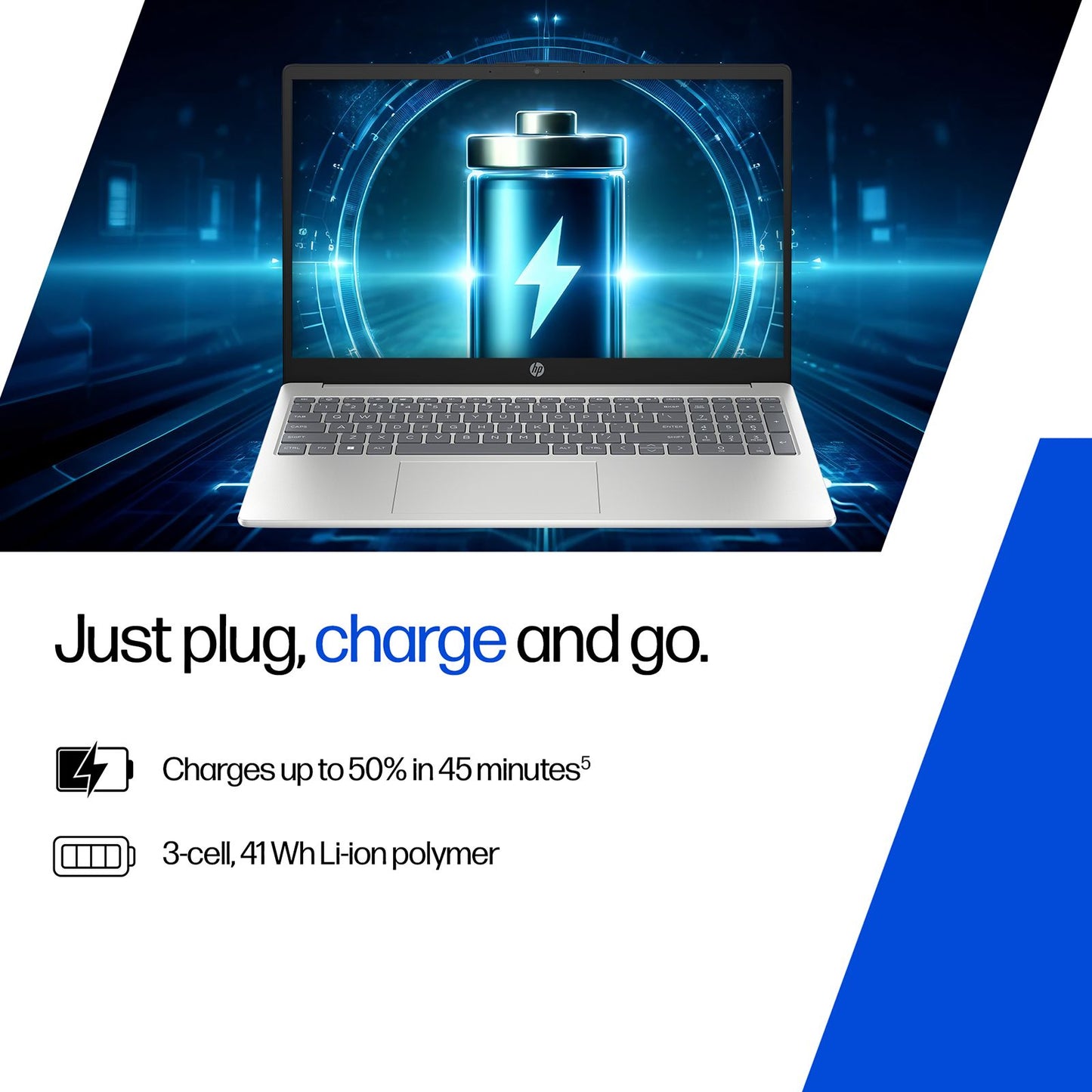 HP 15-fd0886TU Intel Core 3 100U Laptop (24GB RAM, 512GB SSD ROM, Windows 11 Home, 15.6 inch Full HD Display, Natural Silver, 1.59 KG)