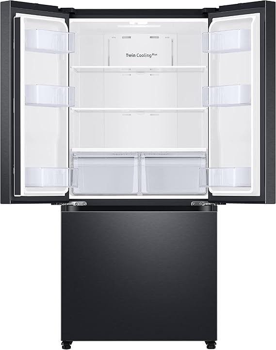 Samsung RF57A5032B1 550L Frost Free French Door Refrigerator (Black Matt) – Convertible Bottom Freezer, Digital Inverter Compressor, Twin Cooling Plus