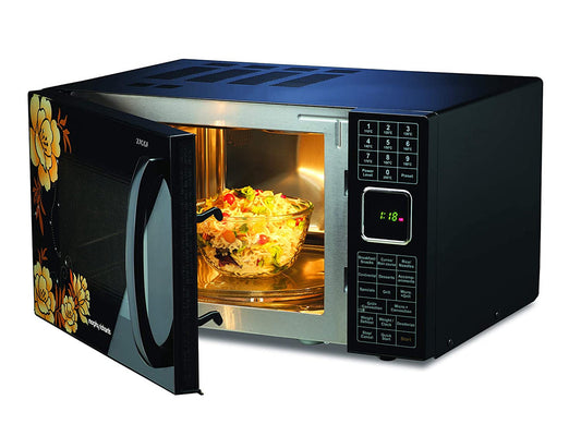 Morphy Richards 27CGF 27L Convection Microwave Oven (Floral Design, 200 Autocook Menus, Stainless Steel Cavity, Black)