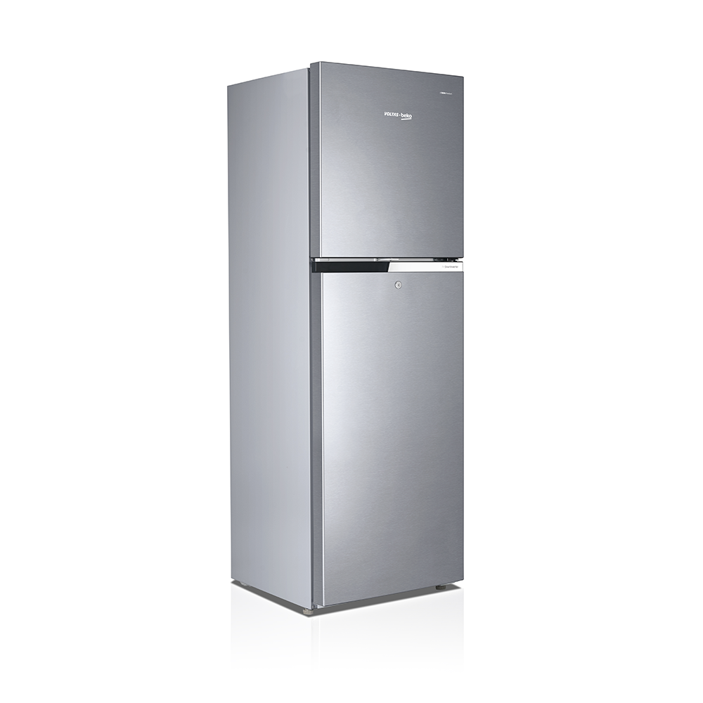 Voltas Beko RFF295C/WPXIR0I0000GD 250L 3 Star Frost Free Double Door Refrigerator with NeoFrost™ Dual Cooling & Double Twist Ice Maker – Brushed Silver